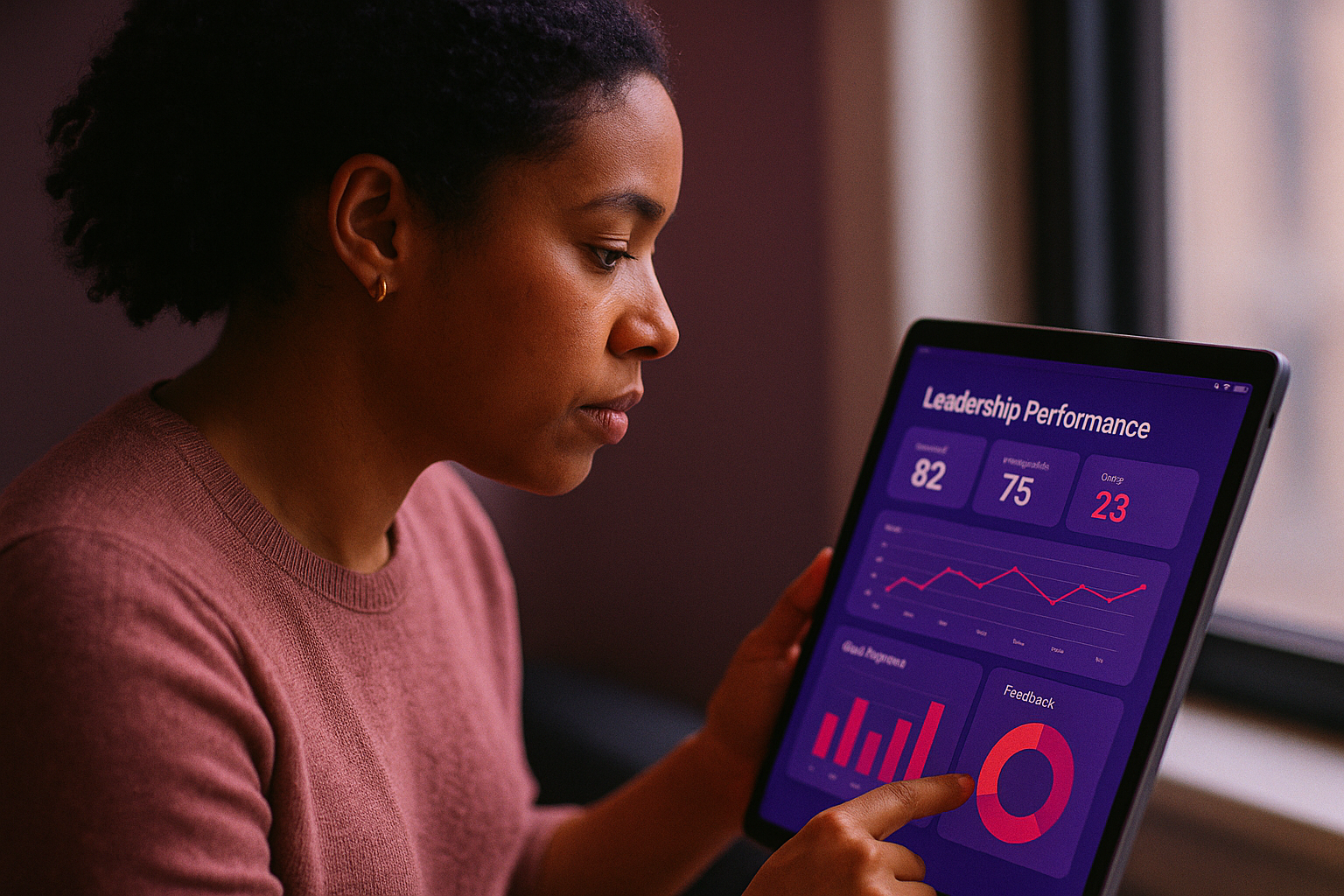 Dashboard showing leadership performance metrics