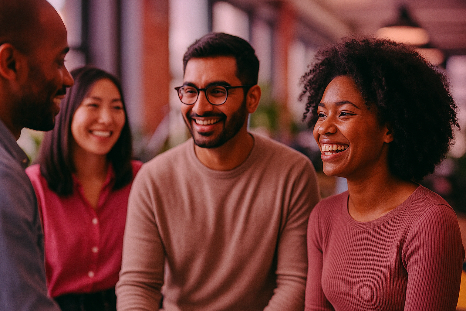 Diverse team enjoying a positive workplace culture